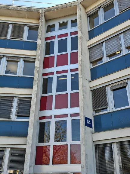 Réhabilitation cage d’escalier CERN menuiseries aluminium